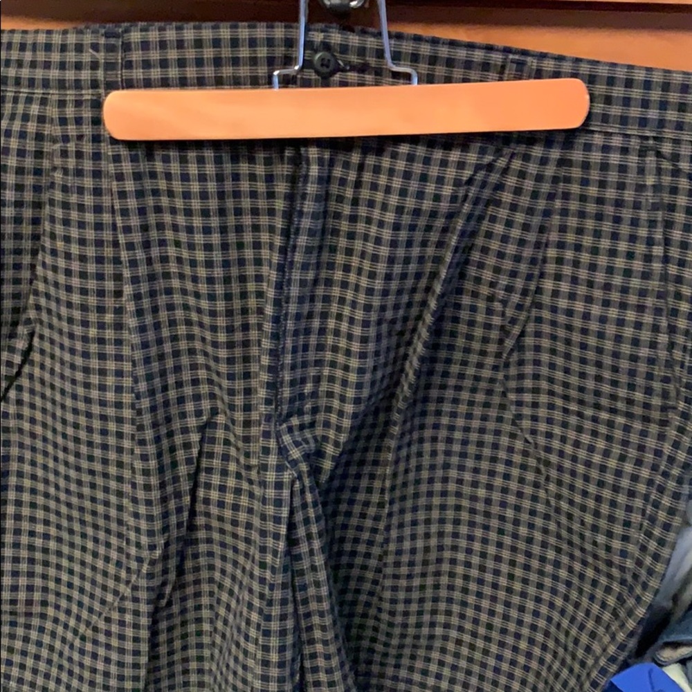 Savage plaid navy tan shorts